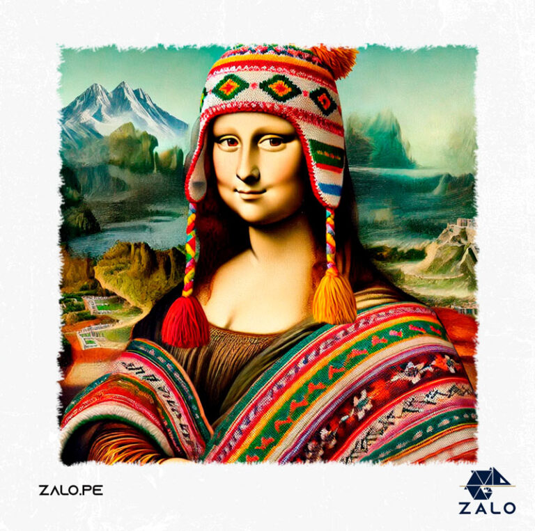 Cholo Lisa Chola Lisa Peruana - Blanco - ZALO Tienda de polos estampados con diseΓ±o